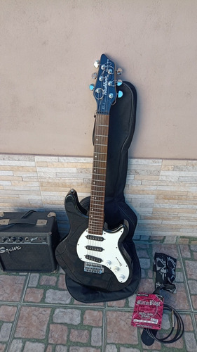 Guitarra Eléctrica Washburn Mavericks Stratocaster Azul Bril