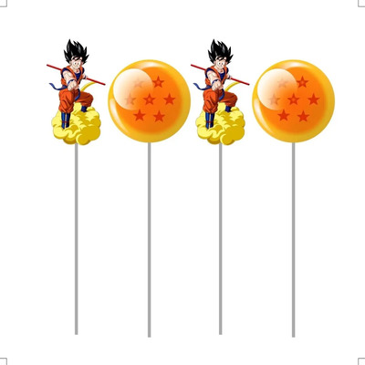 Kit 50 Toppers Para Doce Decorada Dragon Ball Z