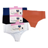 Pack De 3 Calzones Sin Costura Lenceria Sexi Femenina Bikini