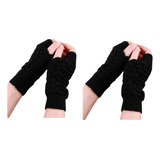 2x Guantes Tejidos Dama Mujer Invierno Frio Calentador Mano