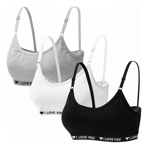 Bralettes Niñas Relleno Ligero Halter De 3 Pza