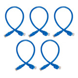 Patchcord Utp Cat6 30cm Azul P6003l 100%cobre Enson 5 Piezas