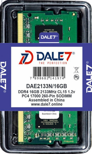 Memória Dale7 Ddr4 16gb 2133 Mhz Notebook 1.2v 01 Unid