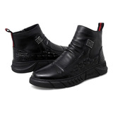 Hombres Casual Zapatos De Cuero De Lujo Chelsea Botas