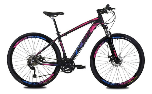 Bicicleta Aro 29 Ksw Alivio 7.0 27v Hidraulico Pdv Integrado Cor Pink+azul Degrade Tamanho Do Quadro 19