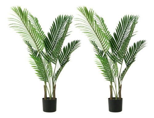 Pack 2u Planta Artificial Decoración Palmera Areca 110cm 