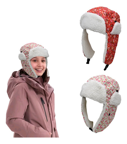 Gorro Aviador Niña Con Corderito Tapa Orejas Ruso Ski Nieve