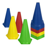 Kit 24 Cones Marcação Muvin 24cm Treino Funcional Agilidade Cor Azul/amarelo/vermelho/verde
