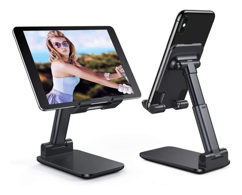 Soporte Plegable De Mesa P/ Celulares Y Tablet iPad Samsung Color Negro