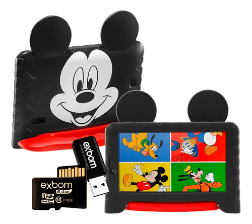 Tablet Infantil Mickey Mouse 32gb + Cartão De Memória 64gb