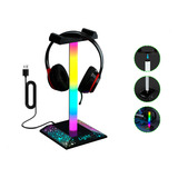 Base Para Audifonos Auriculares Soporte Led Holder Rgb Color