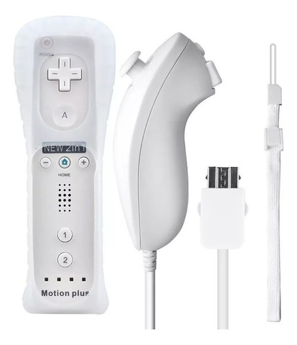 Kit Controle Para Wii Compatível  Remote + Nunchuck + Brinde