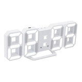 Reloj Digital Luminoso Números Led 3d, Alarma, Blanco, Usb,,