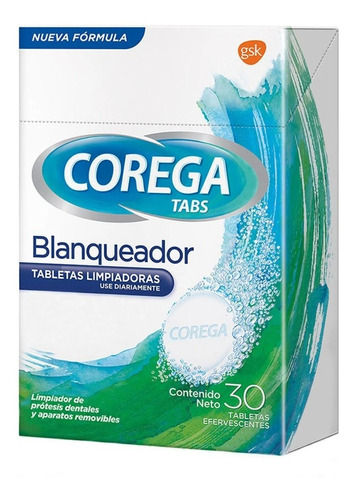 Pack 3u Corega Tabs Blanqueador Tabletas Limpiadoras 30u