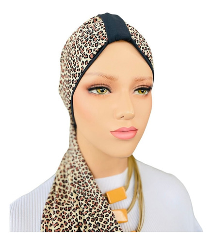 Turbante Feminino Ácacia + Faixa Quimioterapia Alopecia 