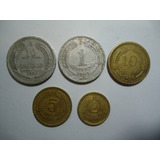 Monedas De Chile Antiguas Lote De 5 Pc