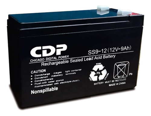 Bateria Recargable Cdp 12v 9ah Remplazo Libre De Mtto