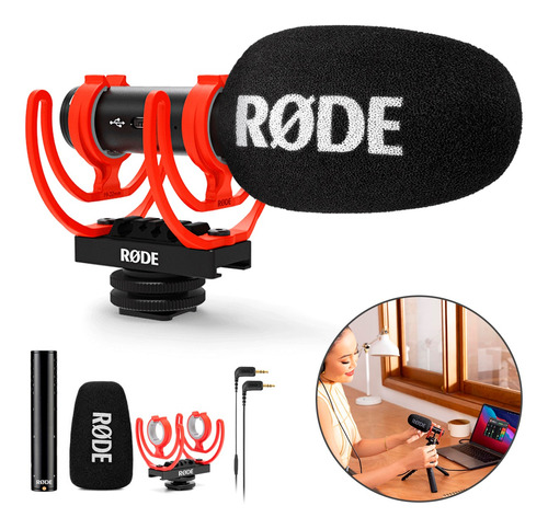 Microfone Rode Videomic Goii Shotgun Híbrido Usb-c Trs Dslr