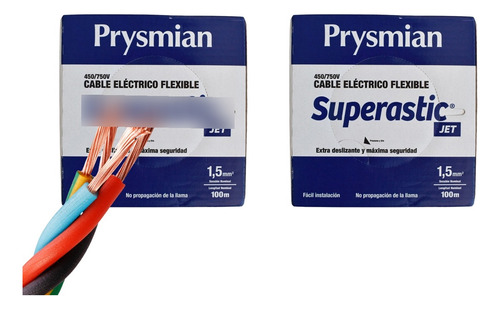 Pack X2 Cable Unipolar 1.5mm Prysmian Pirelli (200 Metros)