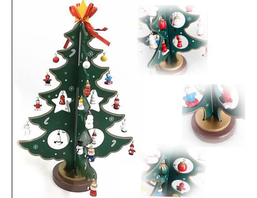 Árbol De Navidad, Madera, Adornos Navideños, Grande, 36 Cm