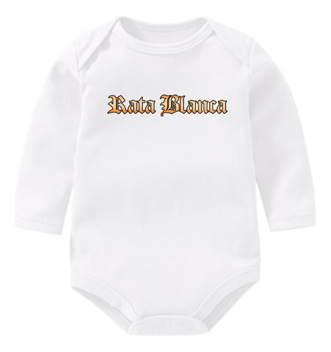 Body Bebe Personalizado Manga Larga Rata Blanca