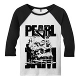 Camiseta Raglan Manga 3/4 Masculina Pearl Jam Grunge