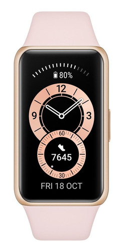 Huawei Band 6 1.47  Caja De  Polímero Gold, Malla  Sakura Pink De  Silicona Fra-b19