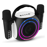 Parlante Soul Mini Karaoke Round Portatil Bluetooth 2 Microf