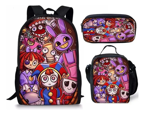 Novo Conjunto Mágico De Circo Digital Com 3 Mochilas Escolar