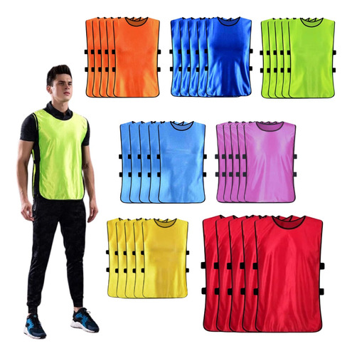 Pack X5 Chaleco Deportivo Petos Xl Extra Grande Adultos