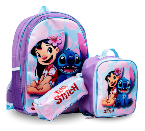 Mochila Feminina Infantil Escolar + Estojo +lancheira - Kit