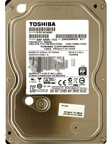 Disco Rigido Toshiba 500gb Pc