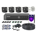 Hikvision Kit De Seguridad Dvr 8 Canales Turbo Hd 8ch + 4 Camaras Cable Utp Balun Fuente Disco Western Digital Purple
