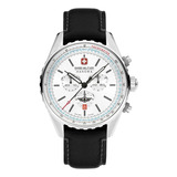 Reloj Swiss Military Smwgc0000302 Para Hombre Cronografo Color De La Malla Negro Color Del Bisel Blanco Color Del Fondo Plateado