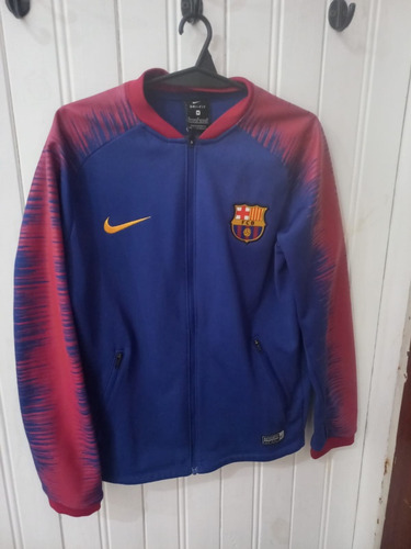 Campera Barcelona Fútbol Original Dri-fit Talle M Para Niños