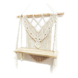 Repisa Macramé Estante Colgante De Pared, Decoración Boho