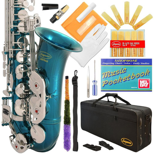 Saxofon Alto Azul Marino Lazarro Con Funda Y Accesorios Xmp
