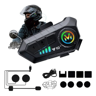 Y10-2X Intercomunicador Motocicleta Para Casco JZAQ Y10 Bluetooth 1000ma Negro | MercadoLibre