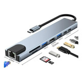 Adaptador Hub Usb C Com Ethernet+4k Hdmi+usb 3.0+pd+sd+tf