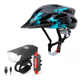 Capacete Ciclismo Bike Proteçao Kit Lanterna Led