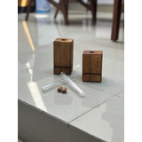 Floreros De Madera, Pack De 2 Con Terrario, Multidecoración