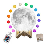 Luz De Luna Mono Que Vive 16 Colores 3d Impresa Lampara Luna