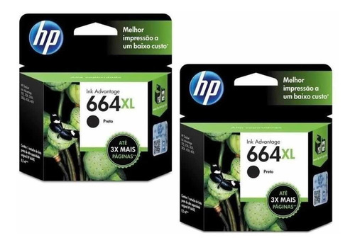 Cartucho Hp 664xl Preto 02 Unidades. Original