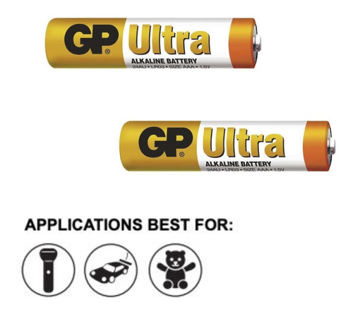 Pila Aaa Bateria Alkalina Gp Ultra Pack 1,5v