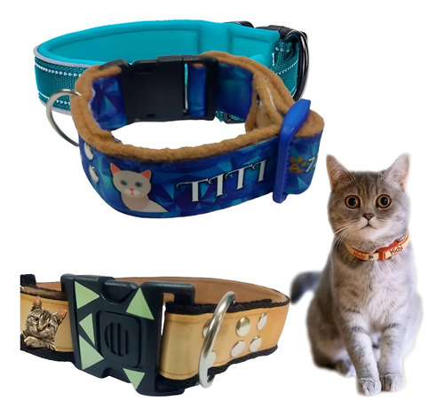 Collar Para Gato Personalizado Con Foto /caricatura Teléfono