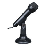 Microfono Pc Con Base Netmak Nm Mc2 Boton On/off Color Negro