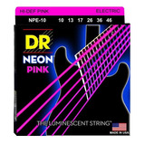 Cuerdas De Guitarra Eléctrica Dr Neon Rosadas 010-46