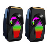 Parlante Para Pc 2.0 Led Light Speaker Color Negro