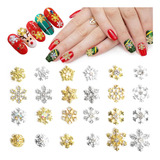 24pcs Snowflakes Nail Art Charms Glitter 3d Crystals Di...