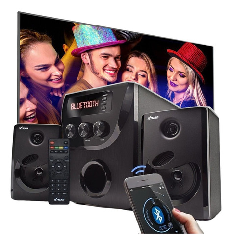 Caixa De Som 2.1 Subwoofer Amplificada Bluetooth Tv Pc Aux